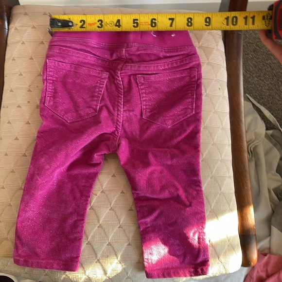 Baby GAP Sparkly stretchy waist pink purple corduroy girl pants - Picture 3 of 5